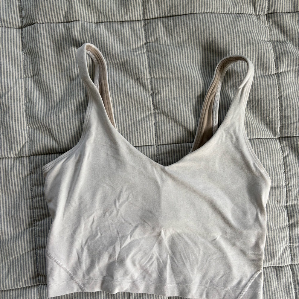 White V-Neck Tank Top sports bra
